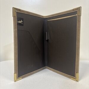 Vtg IBM Hazel USA  Writing Pad Portfolio Folio Brown IBM Computers